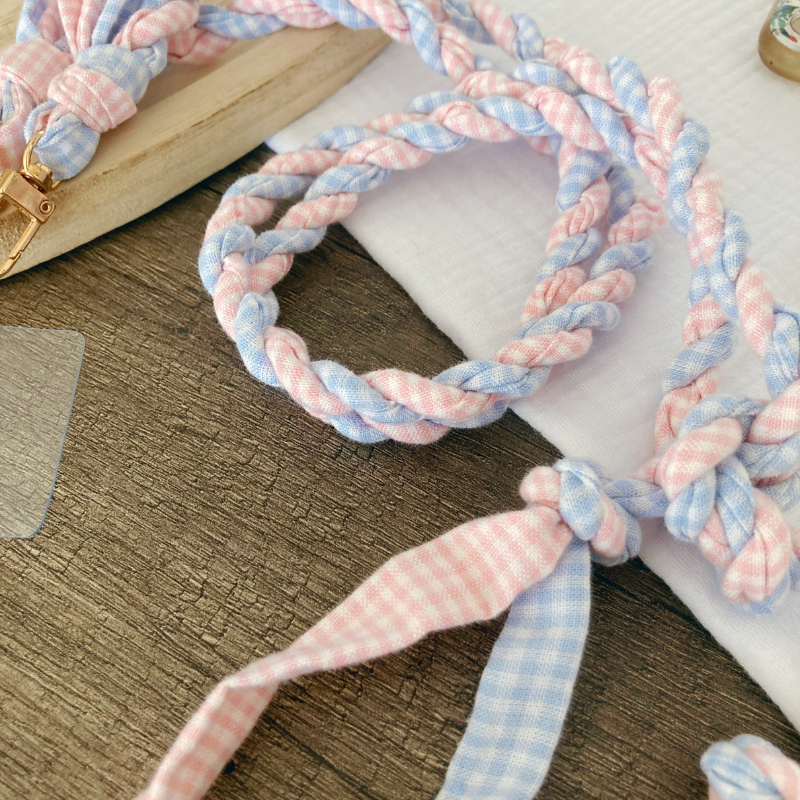Tresse Téléphone - Rose et bleu bébé