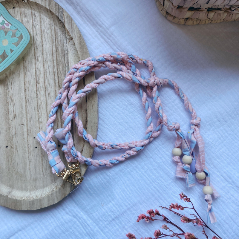 Tresse Téléphone - Rose/Bleu pastel