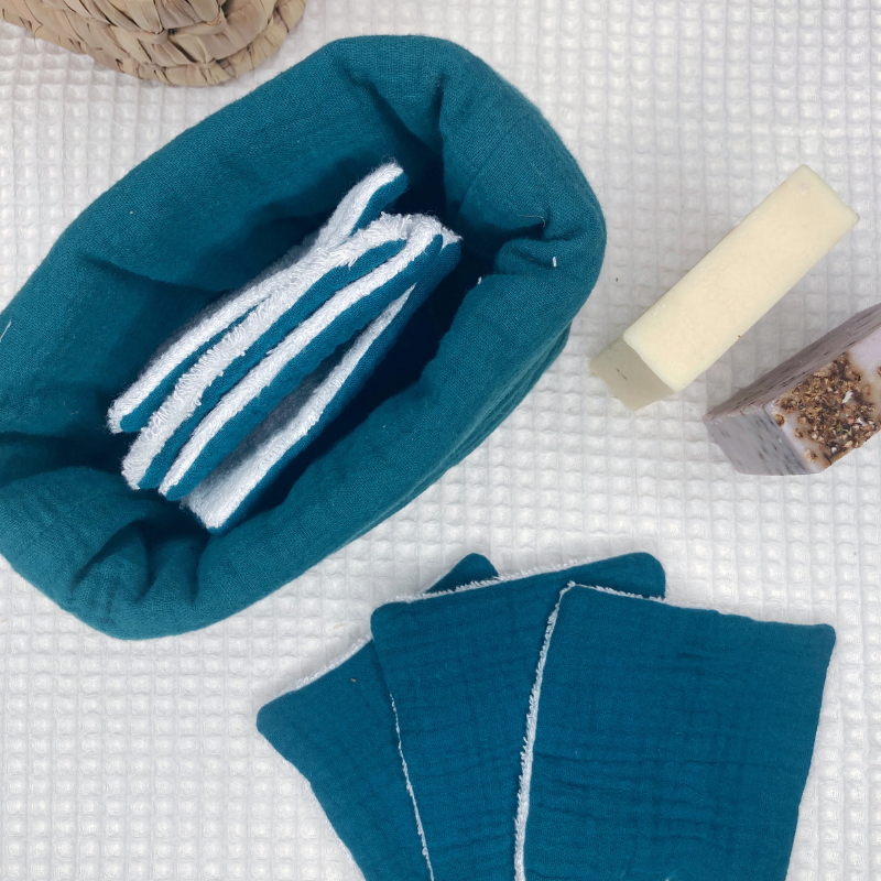 Panier et Semainier de Cotons Lavables - SUR COMMANDE