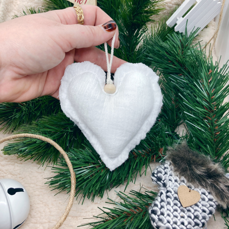 Décoration de Noël personnalisée - Coeur blanc
