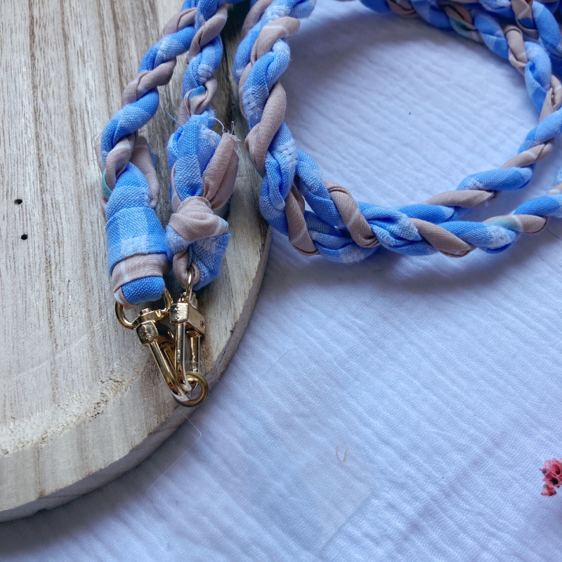 Tresse Téléphone - Bleu/Beige