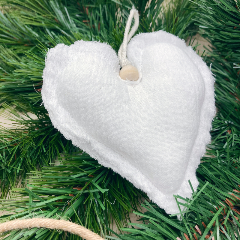 Décoration de Noël personnalisée - Coeur blanc