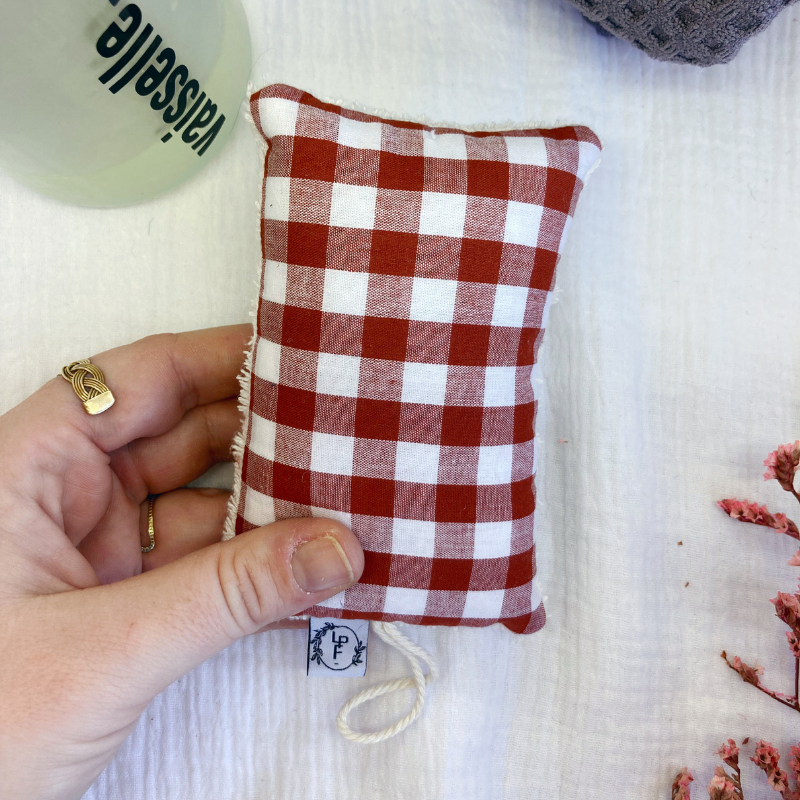 Éponge lavable et réutilisable - Vichy tomette