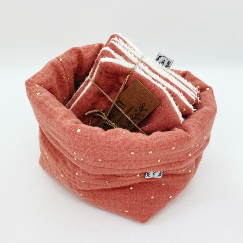 Panier et Semainier de Cotons Lavables - SUR COMMANDE