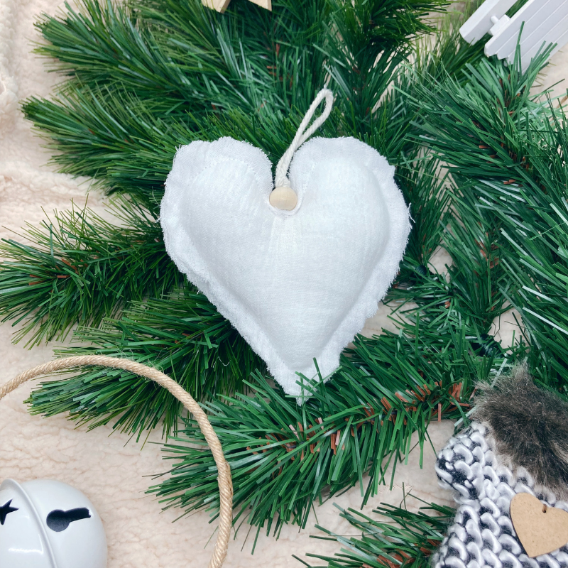 Décoration de Noël personnalisée - Coeur blanc