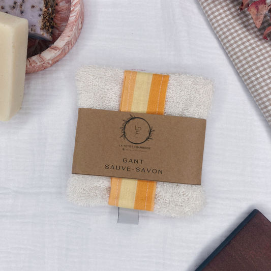 Gant Sauve-Savon Multi-Usages - Rayures oranges