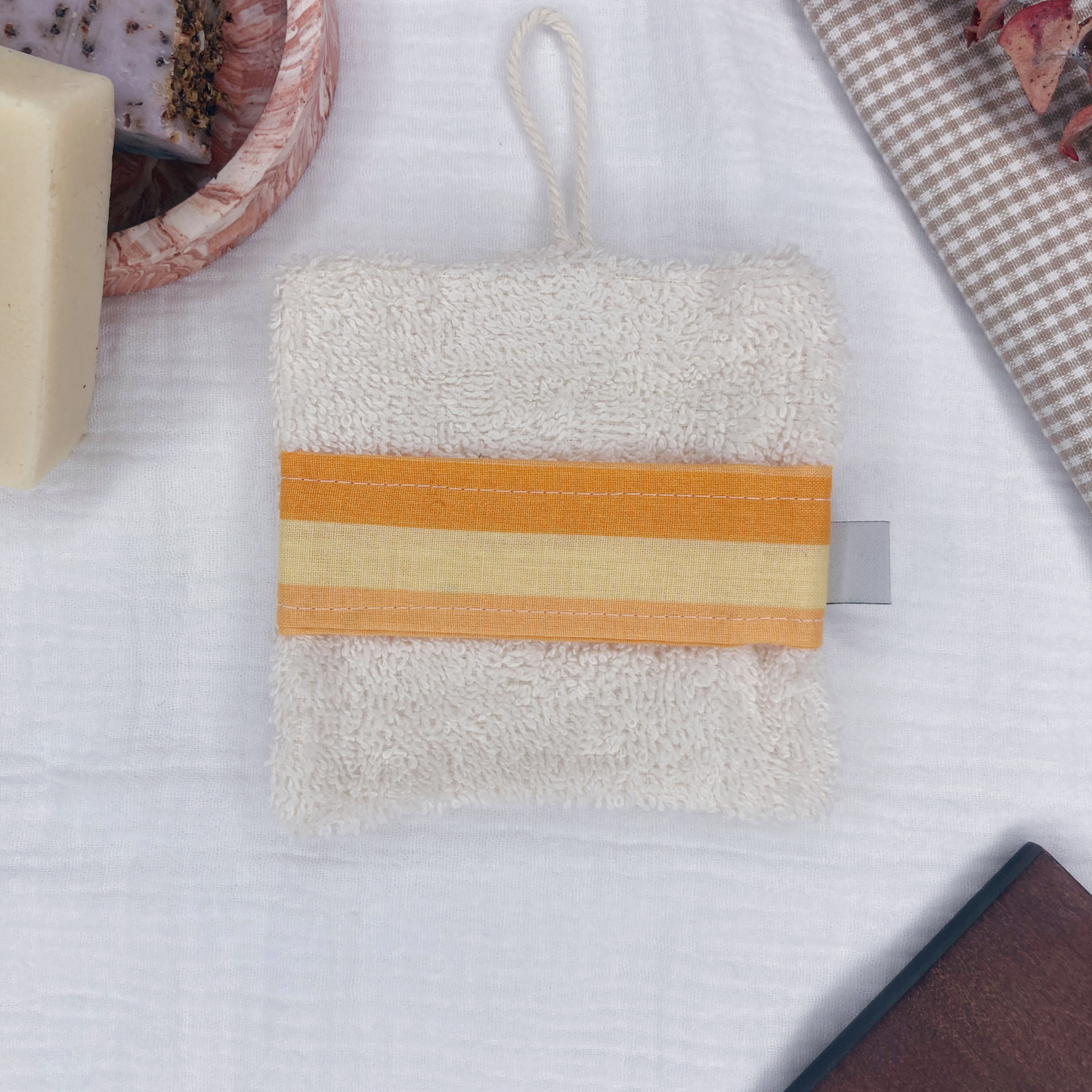 Gant Sauve-Savon Multi-Usages - Rayures oranges