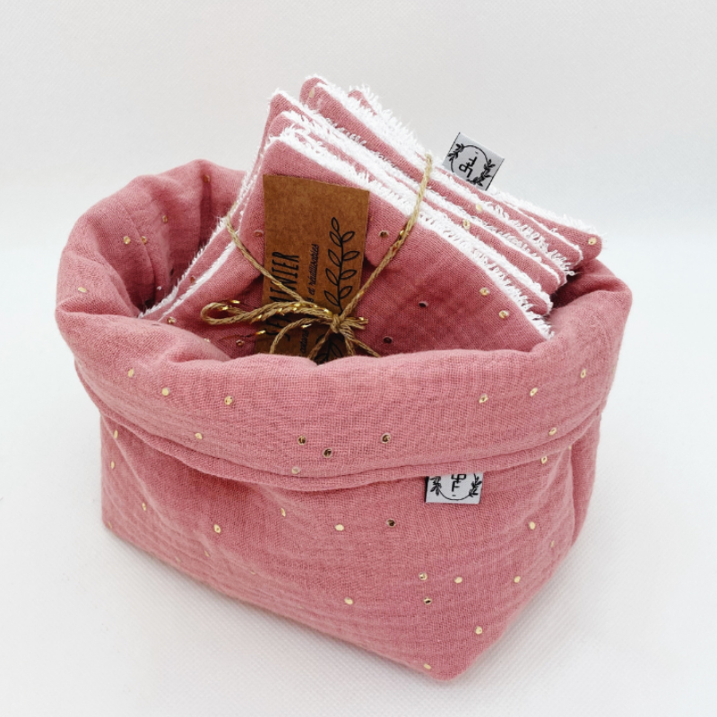 Panier et Semainier de Cotons Lavables - SUR COMMANDE