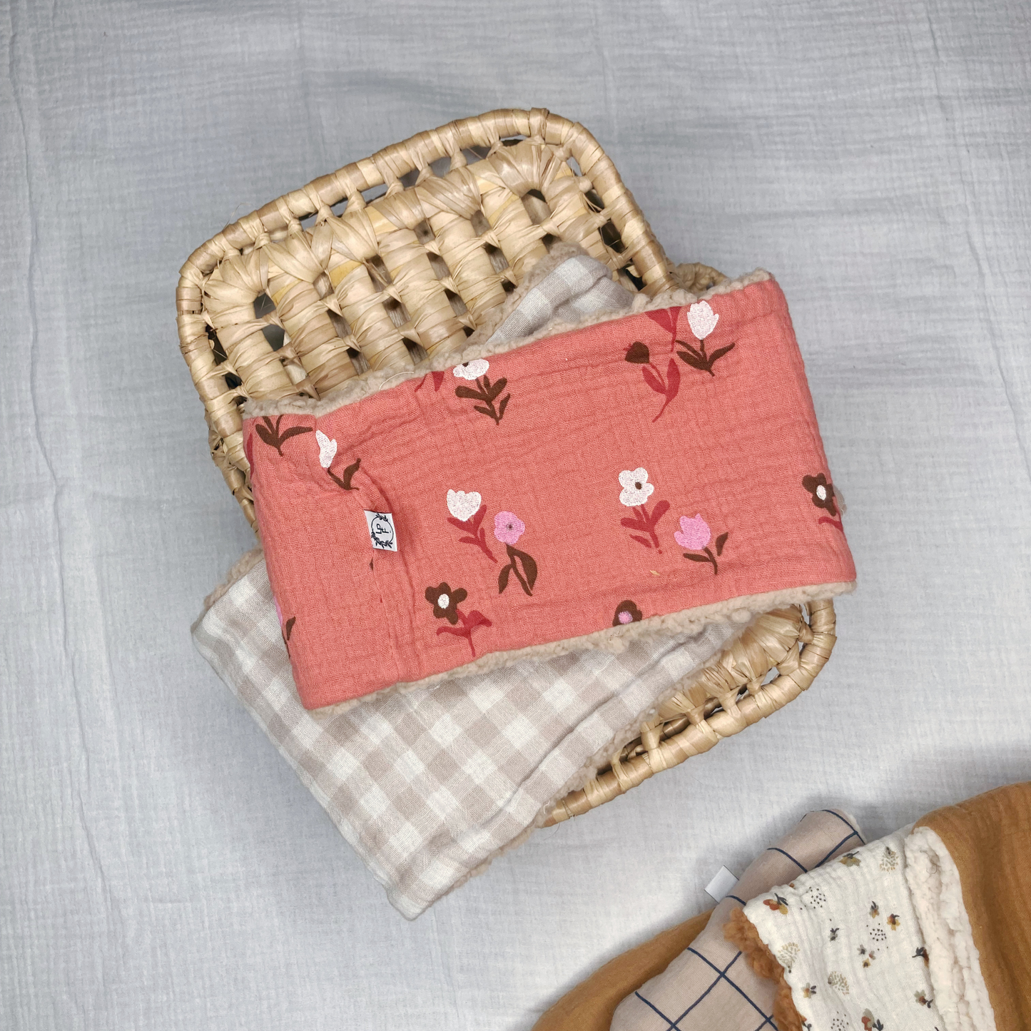Tour de cou - Marsala motif fleurs