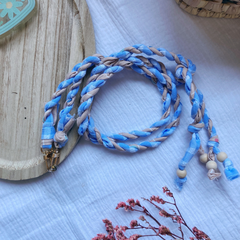 Tresse Téléphone - Bleu/Beige