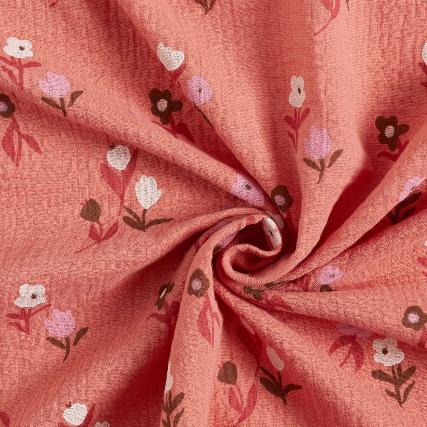 Tour de cou - Marsala motif fleurs
