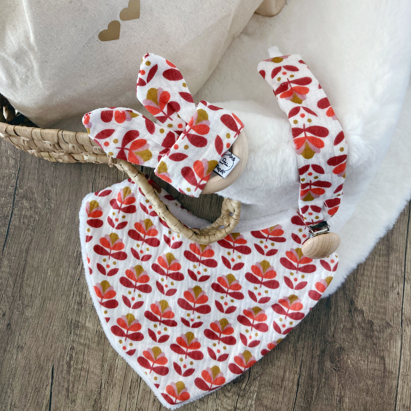 Coffret de naissance - Ecru fleur Martha ocre