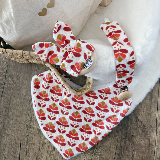 Coffret de naissance - Ecru fleur Martha ocre