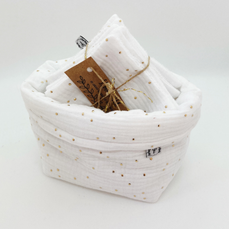 Panier et Semainier de Cotons Lavables - SUR COMMANDE