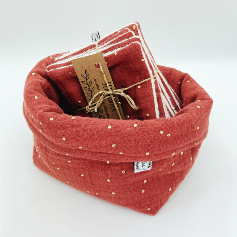 Panier et Semainier de Cotons Lavables - SUR COMMANDE