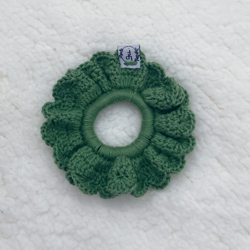 Chouchou Crochet - Vert kaki