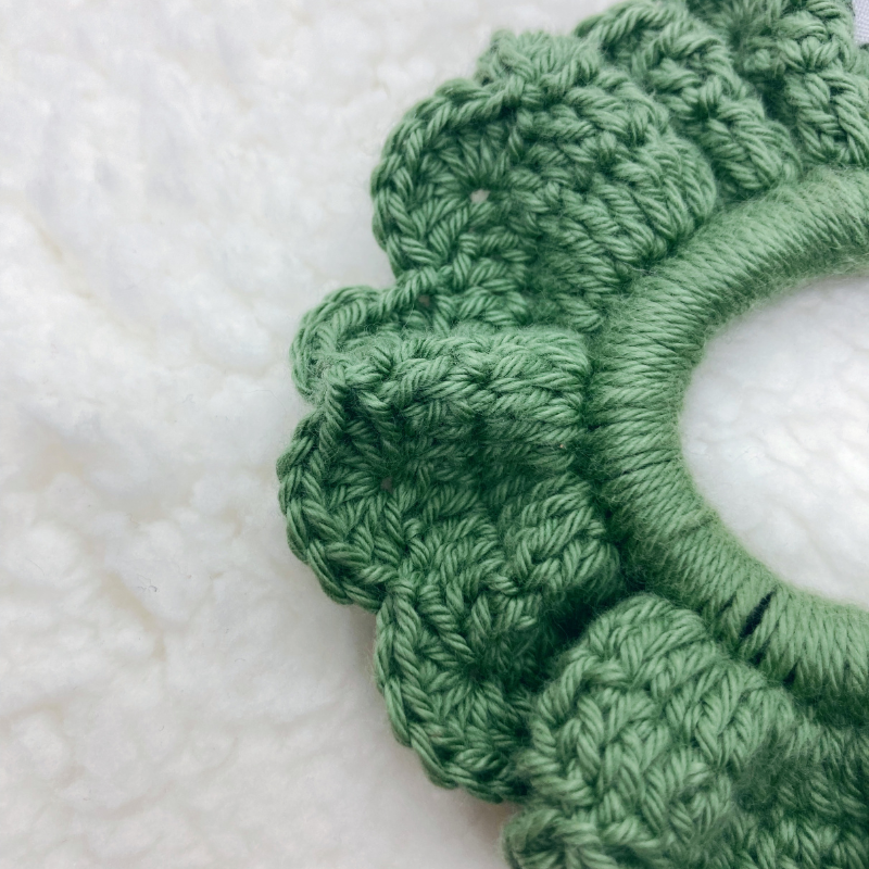 Chouchou Crochet - Vert kaki