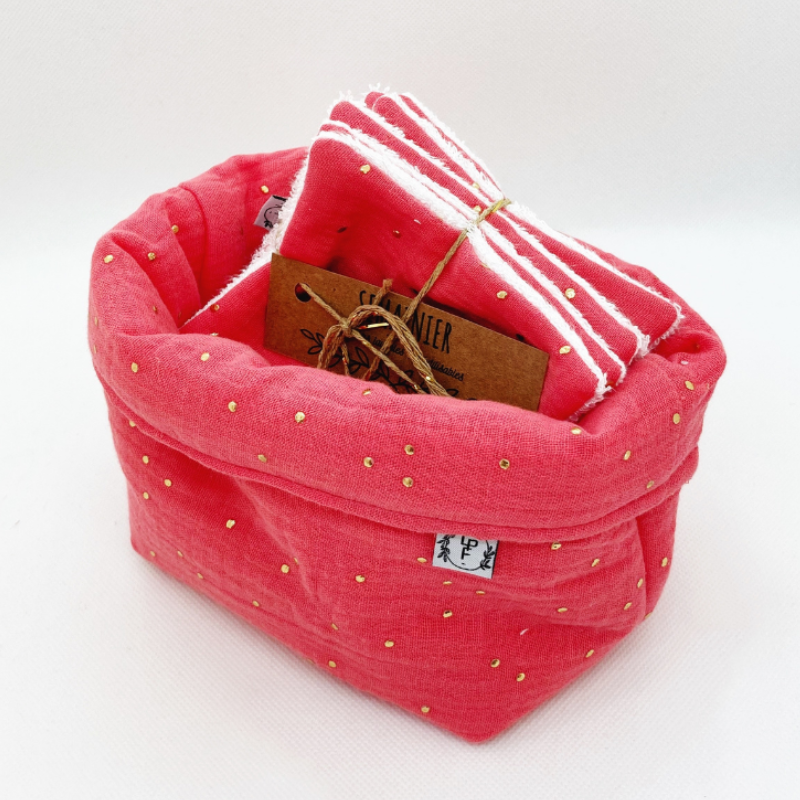 Panier et Semainier de Cotons Lavables - SUR COMMANDE
