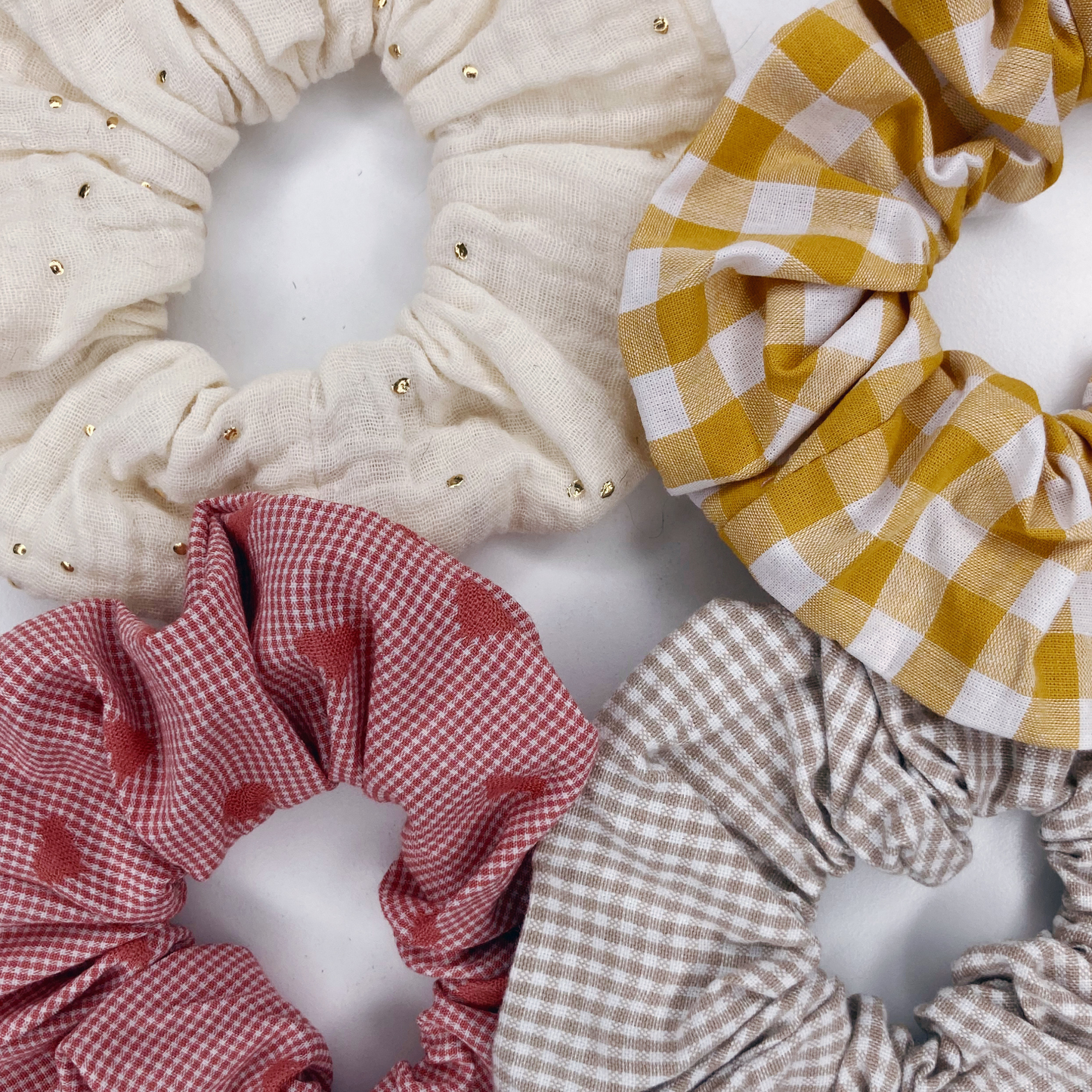 Chouchou Tissu - Vichy jaune