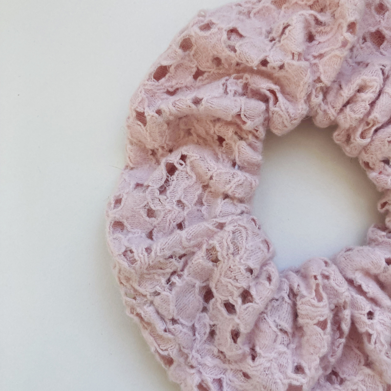 Chouchou Tissu - Dentelle rose