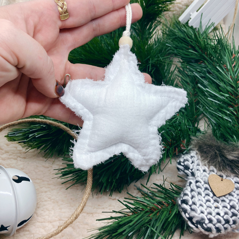 Décoration de Noël personnalisée - Étoile blanche