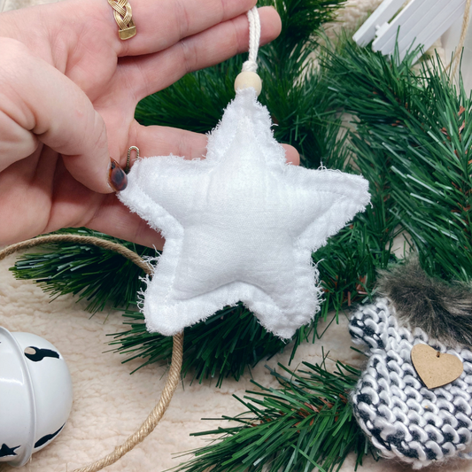 Décoration de Noël personnalisée - Étoile blanche - La Petite Framboise