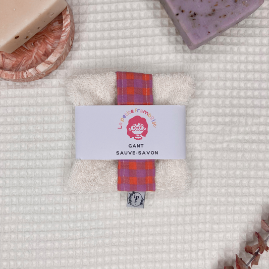 Gant Sauve-Savon Multi-Usages - Vichy corail/mauve