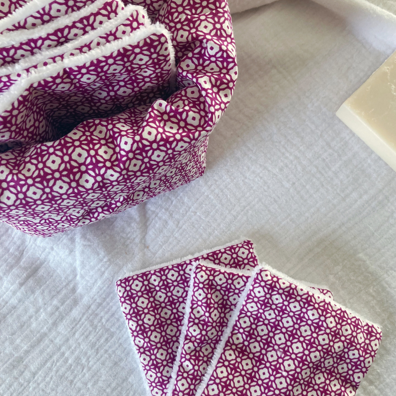 Panier et Semainier de Cotons Lavables - SUR COMMANDE