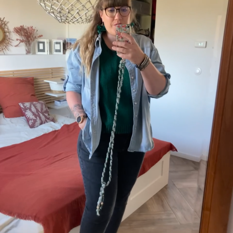 Tresse Téléphone - Bleu/rose/rouge