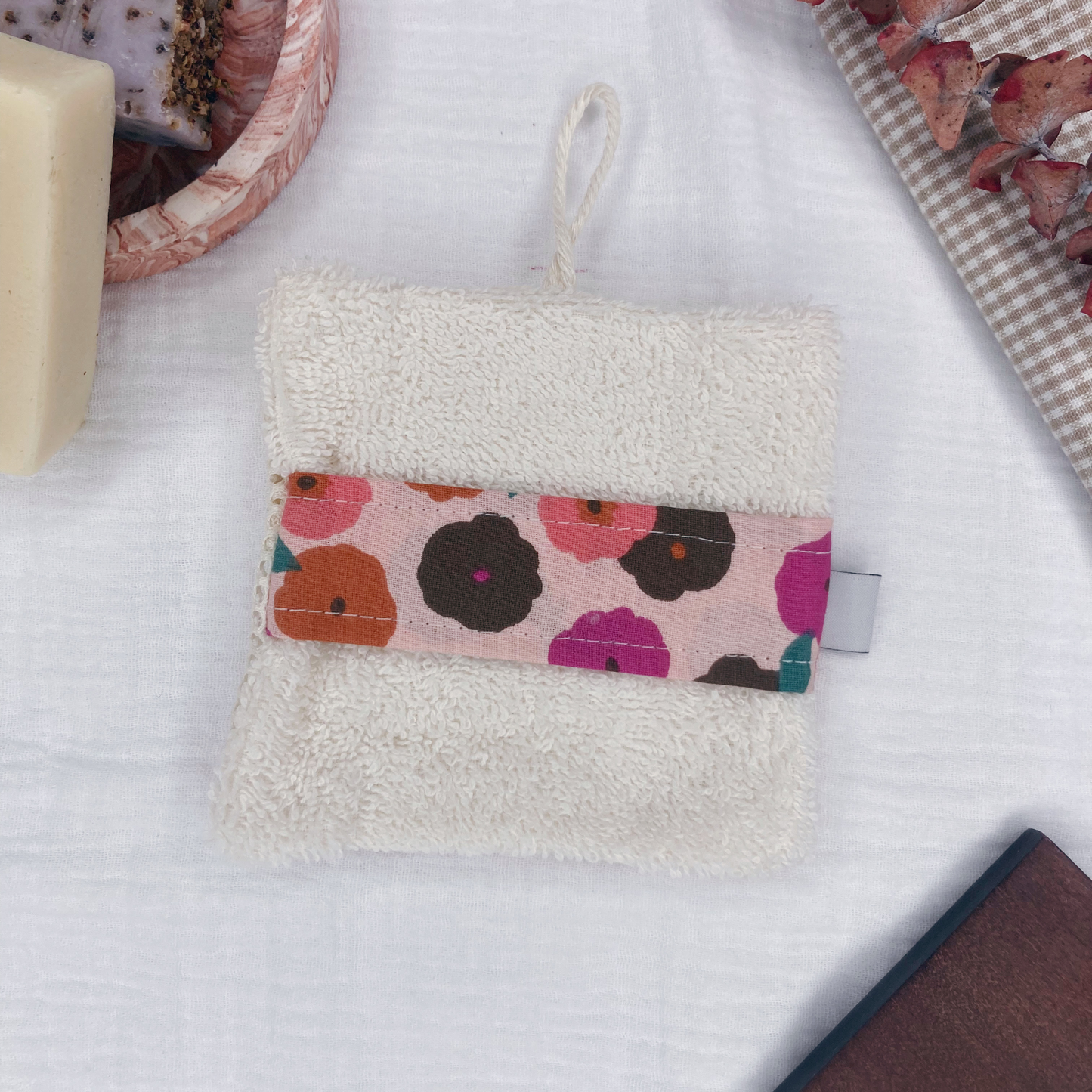 Gant Sauve-Savon Multi-Usages - Rose motif fleurs