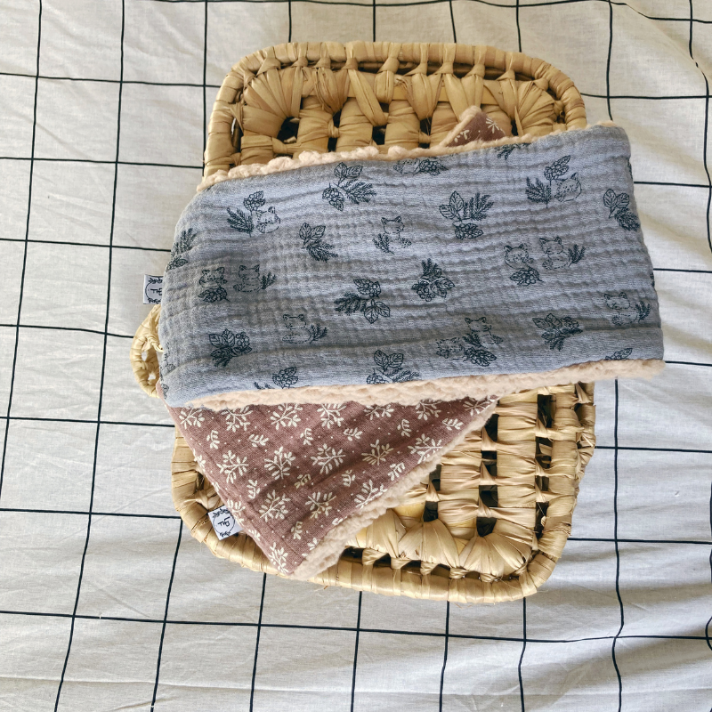 Tour de cou - Bleu jean motif renard