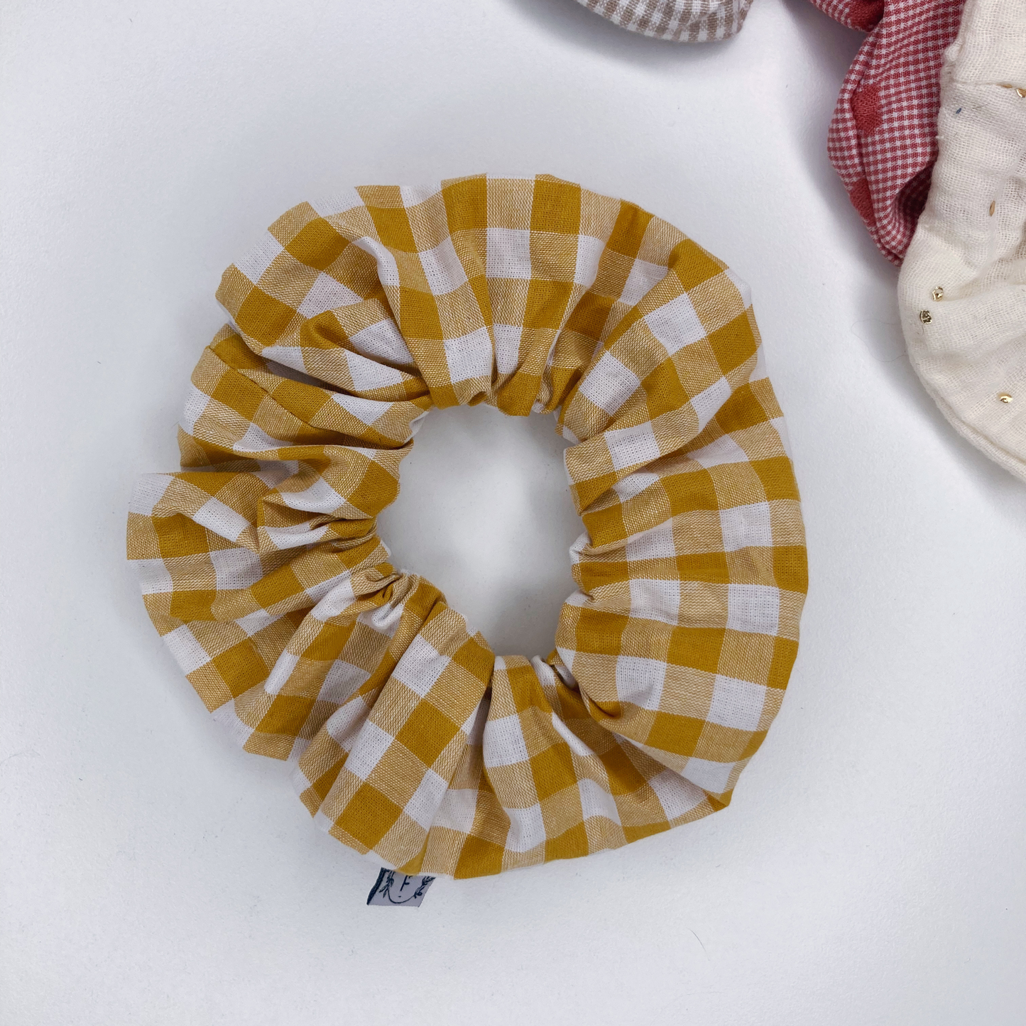 Chouchou Tissu - Vichy jaune