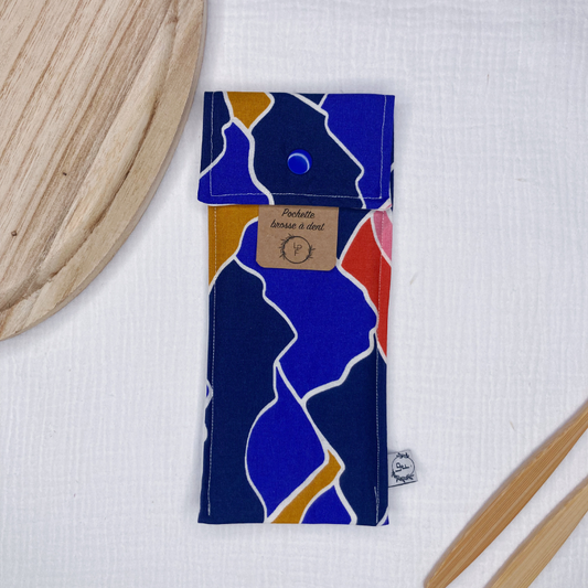 Pochette à Brosse à Dents Imperméable - Bleu Maroc à motif