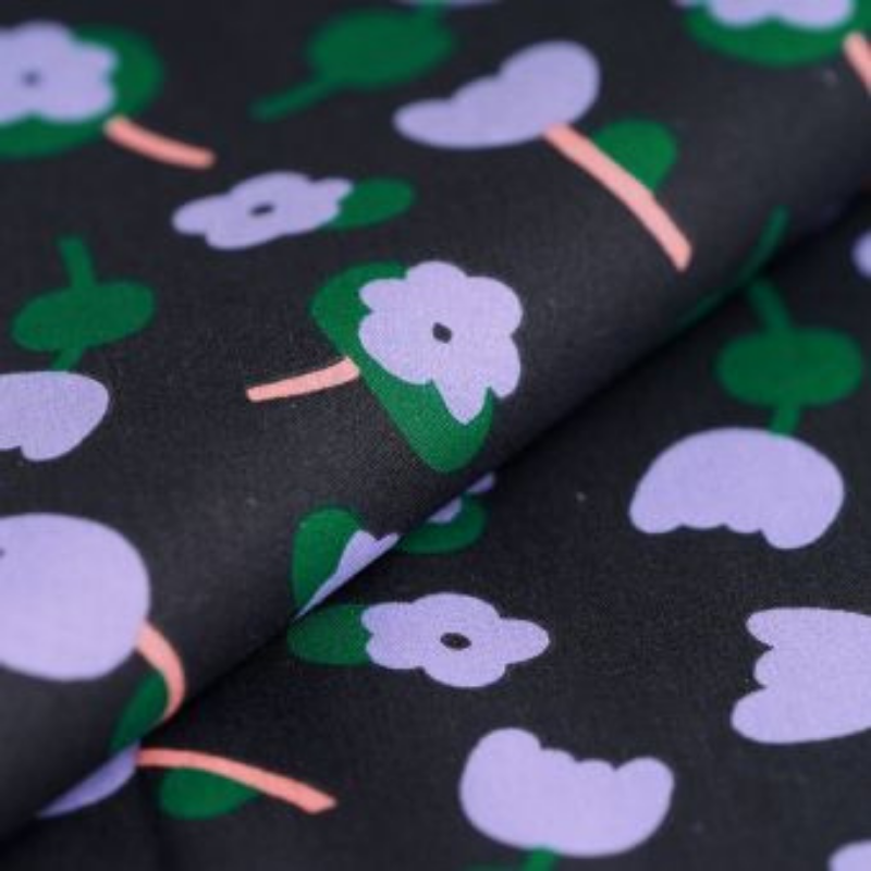 Bandeau de soin - Noir fleur violette