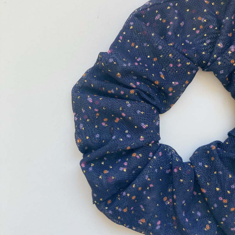 Chouchou Tissu - Bleu nuit brillant