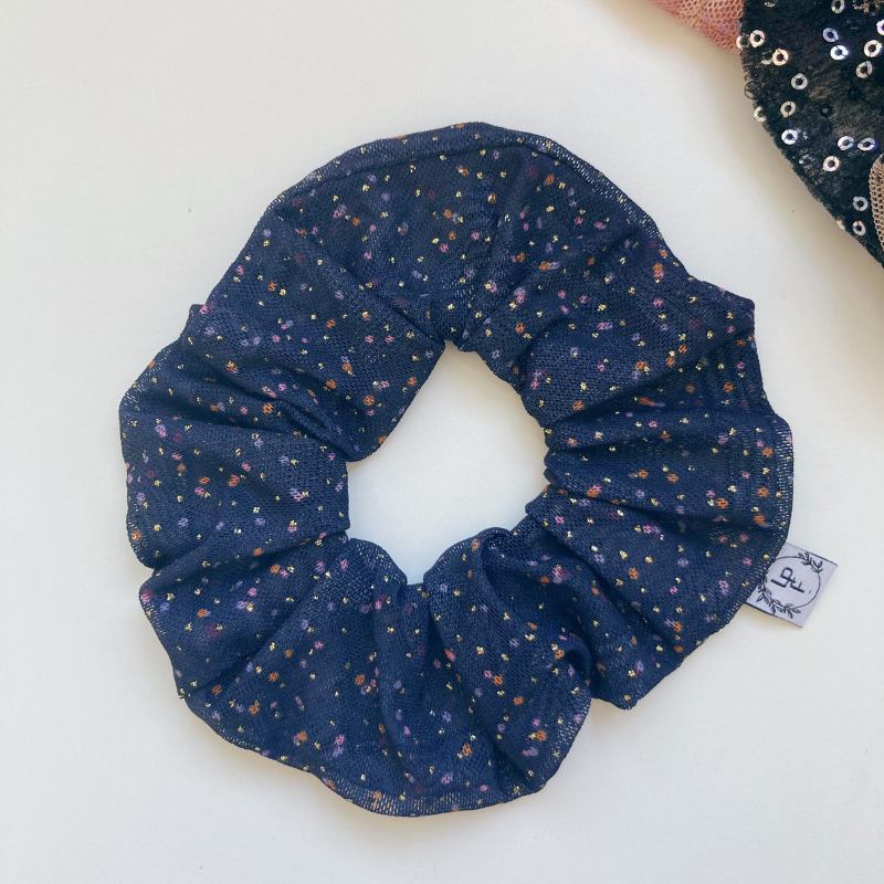 Chouchou Tissu - Bleu nuit brillant