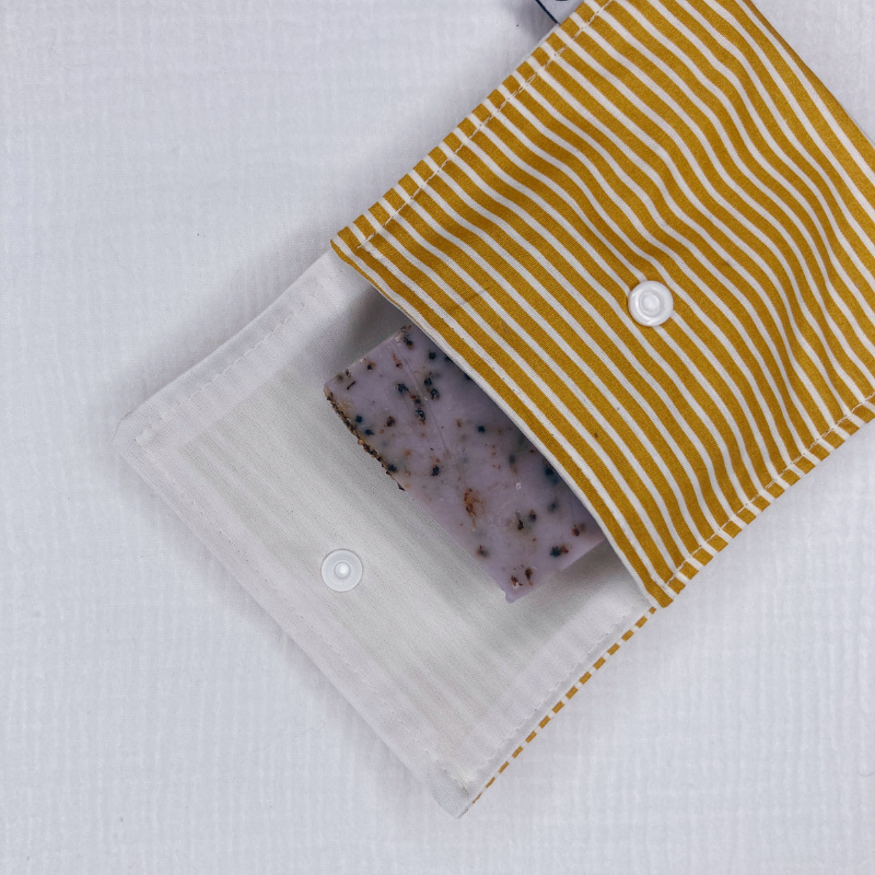 Pochette à Savon Imperméable – Jaune rayé