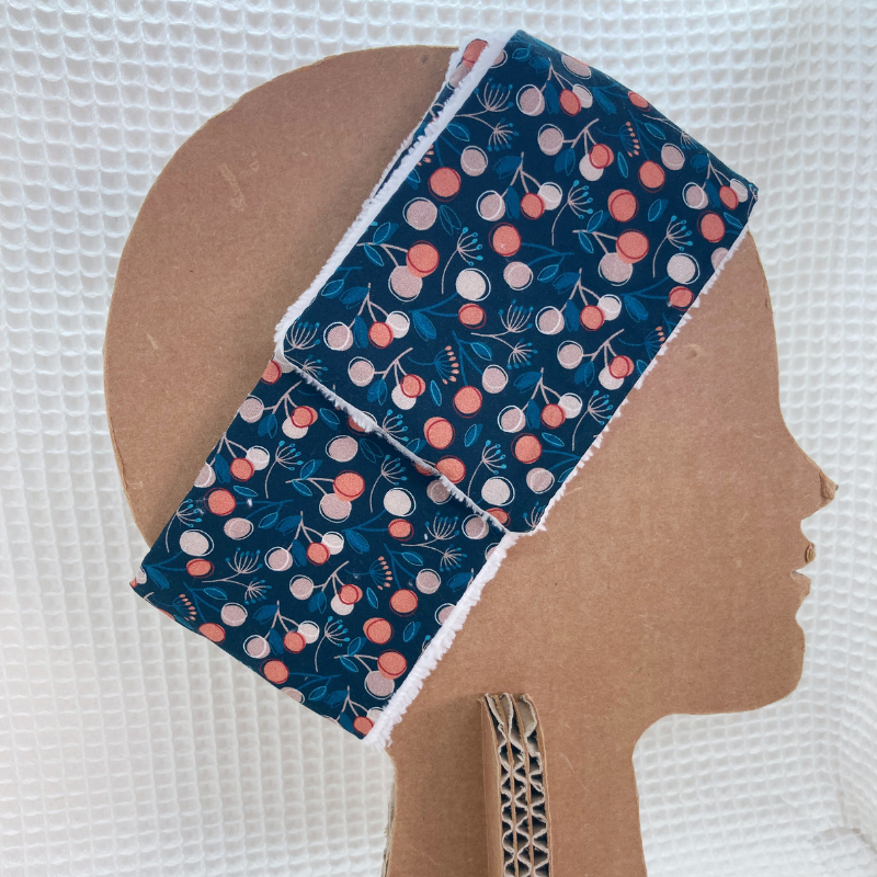Bandeau de soin - Bleu marine avec des baies