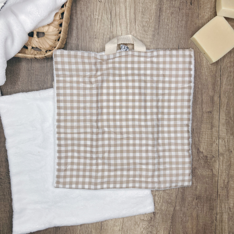 Serviette/Débarbouillette Multi-Usage - Vichy beige