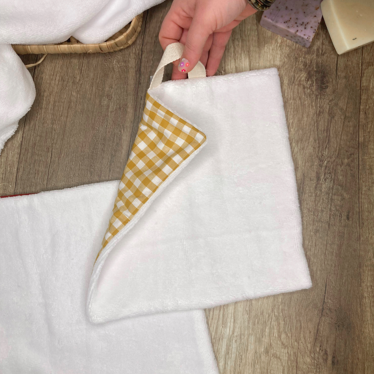 Serviette/Débarbouillette Multi-Usage - Vichy jaune