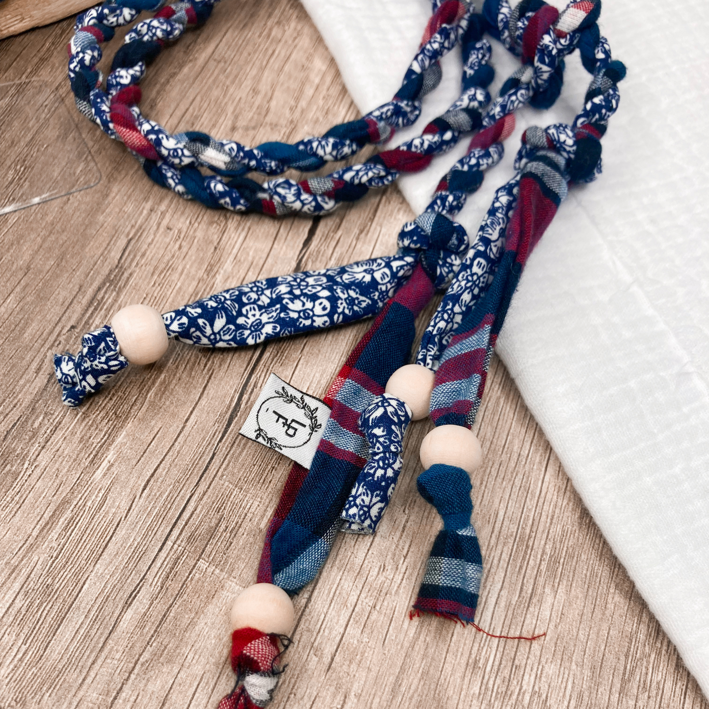 Tresse Téléphone - Bleu marine / Bordeau