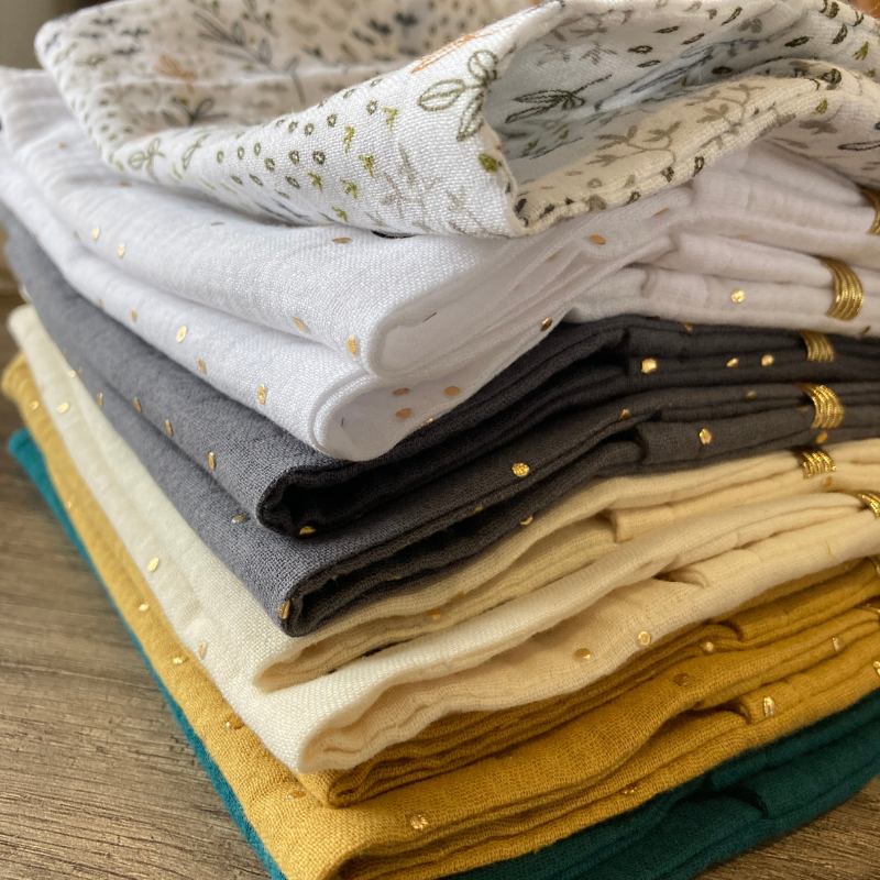 Protège carnet de santé - Gaze de coton Parme - La Petite Framboise