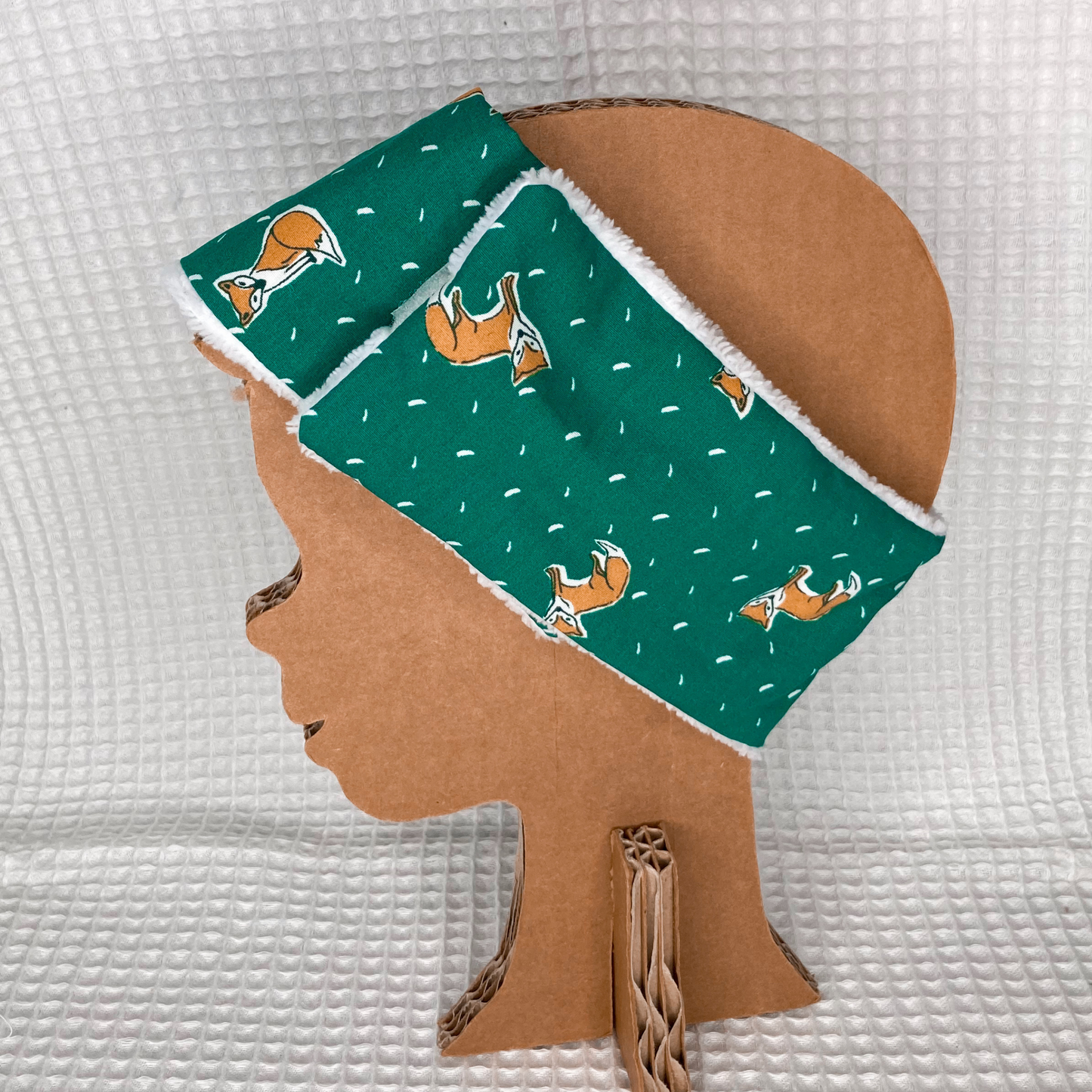 Bandeau de soin - Vert motif renard