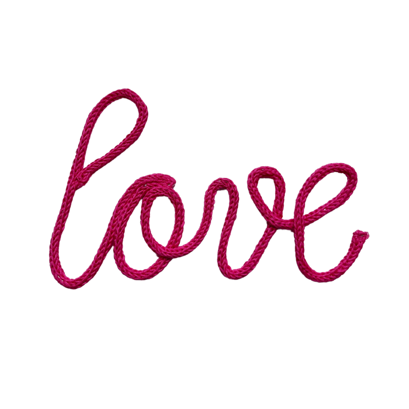 Décoration Murale en Tricotin - Love