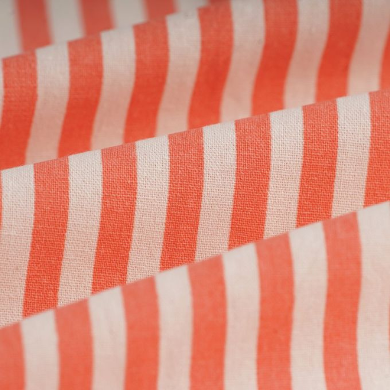 Pince Scrunchy - Rayé corail/blanc