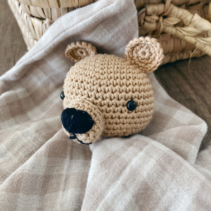 Doudou Ours - Vichy beige