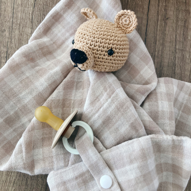 Doudou Ours - Vichy beige