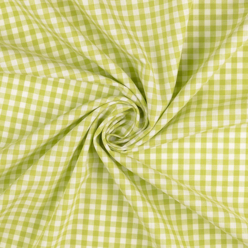 Semainier de cotons lavables - Vichy vert pomme