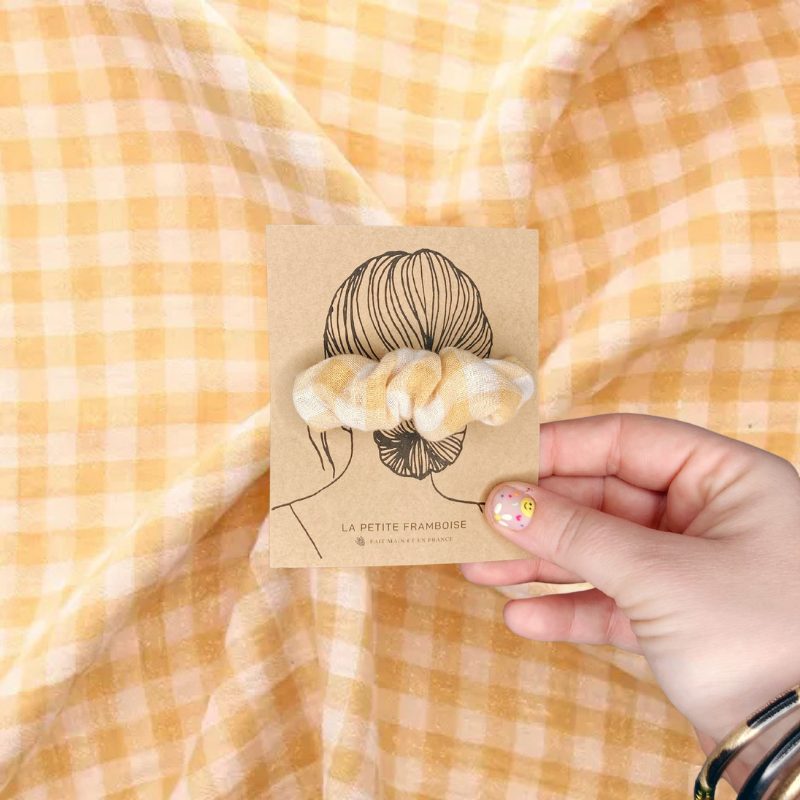 Pince Scrunchy - Vichy Moutarde