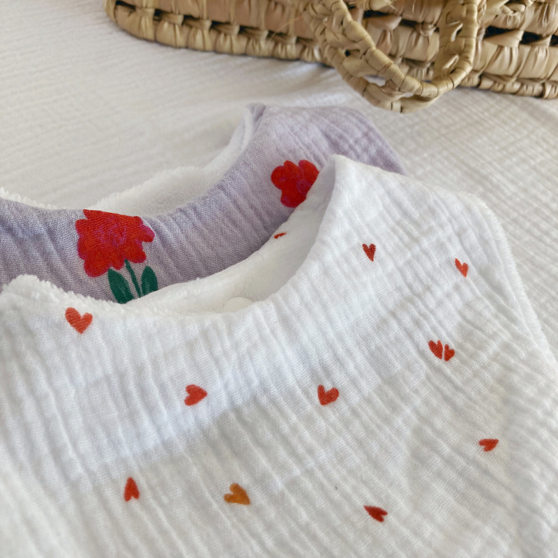 Bavoir bandana - Violine à fleur rouge - La Petite Framboise